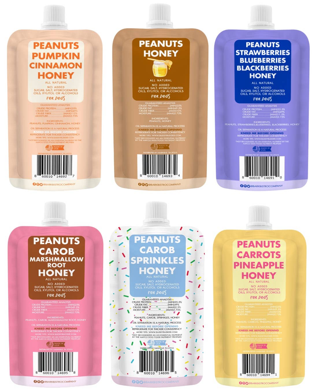Dog Peanut Butter Squeeze Packs - 4oz
