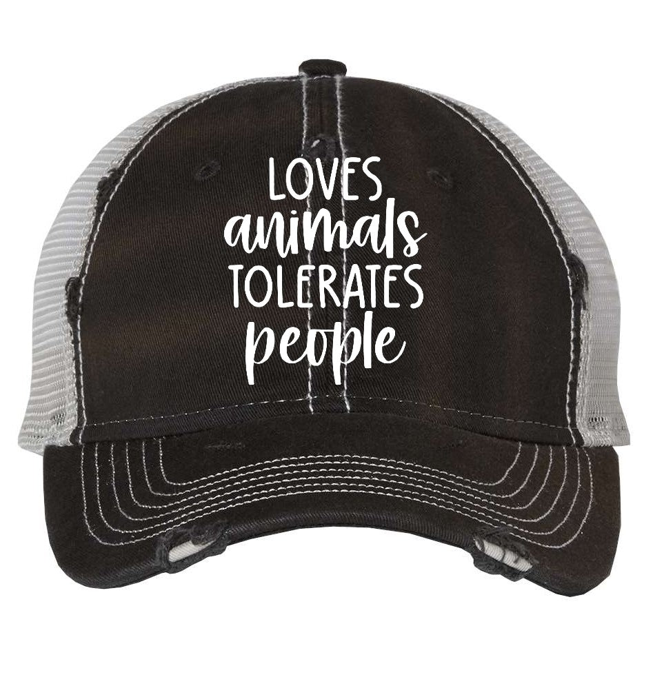 Loves Animals Tolerates People Trucker Hat