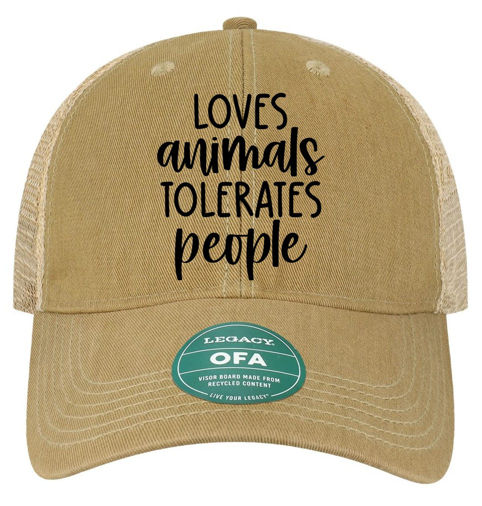 Loves Animals Tolerates People Trucker Hat