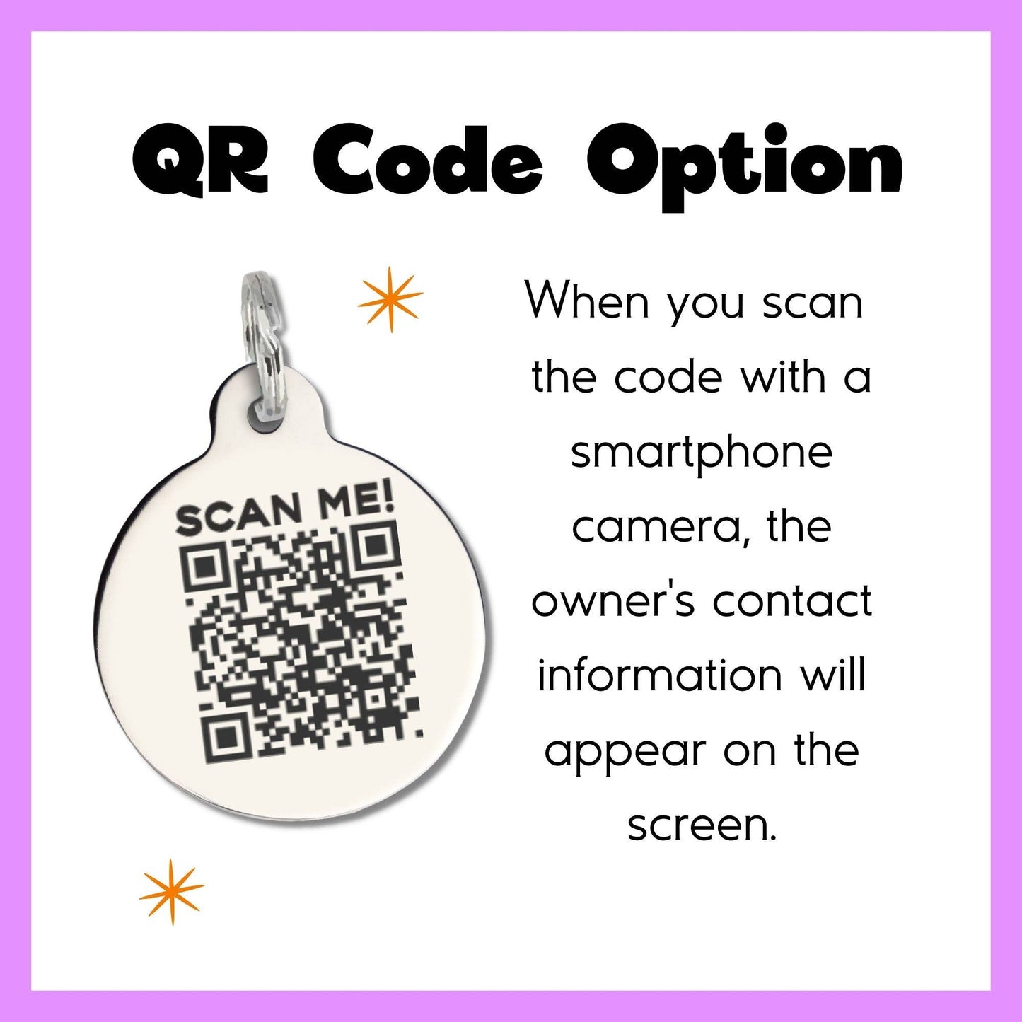 Funny Dog Tag with Personalized QR Code - Identify as Adorable