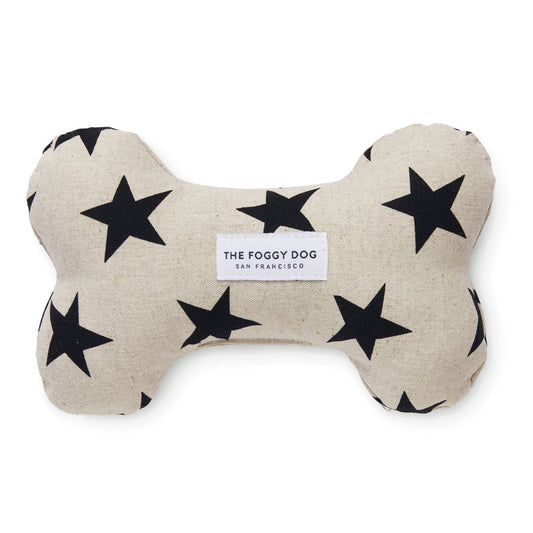 Black Stars Dog Bone Squeaky Toy