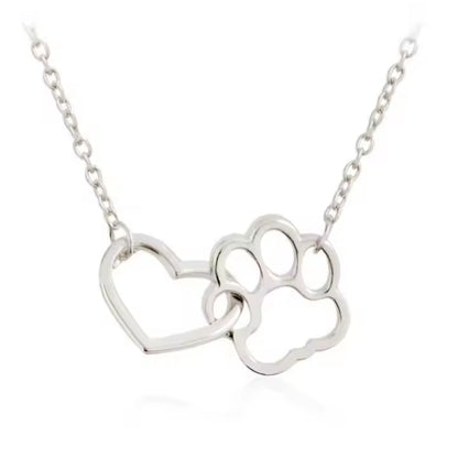 Heart & Paw Print Pendant Necklace