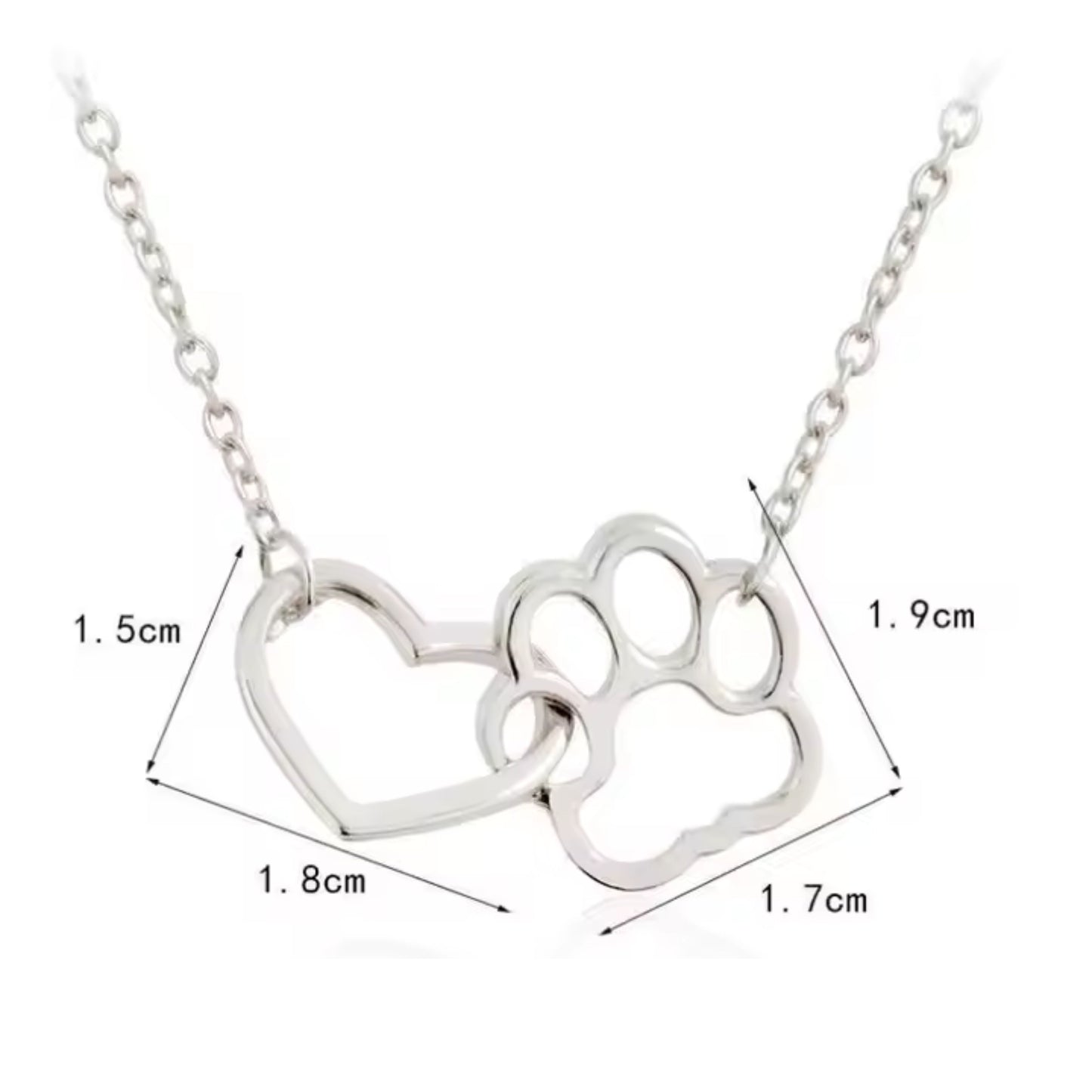 Heart & Paw Print Pendant Necklace