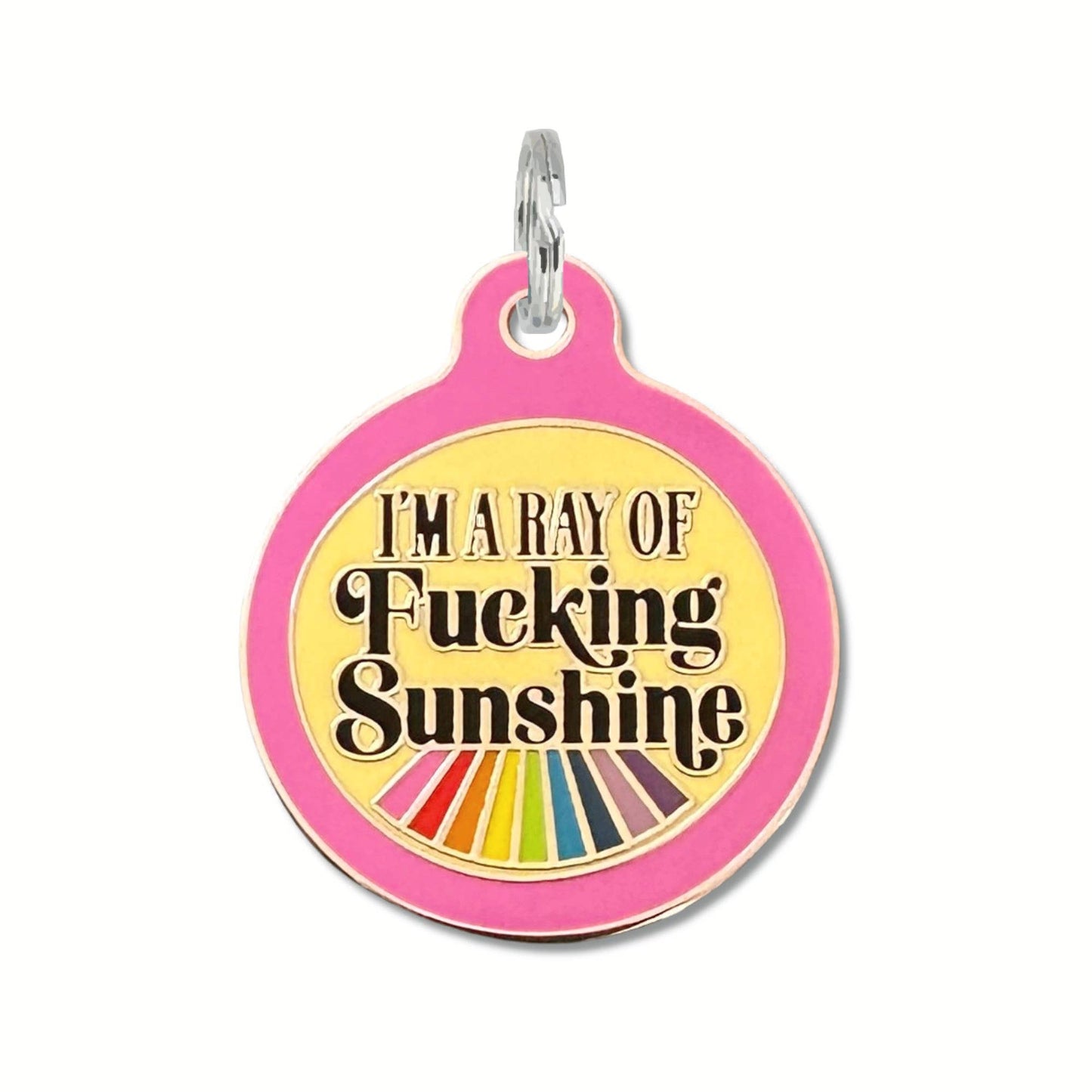 Dog ID Tag with Personalized QR - Ray of Fucking Sunshine