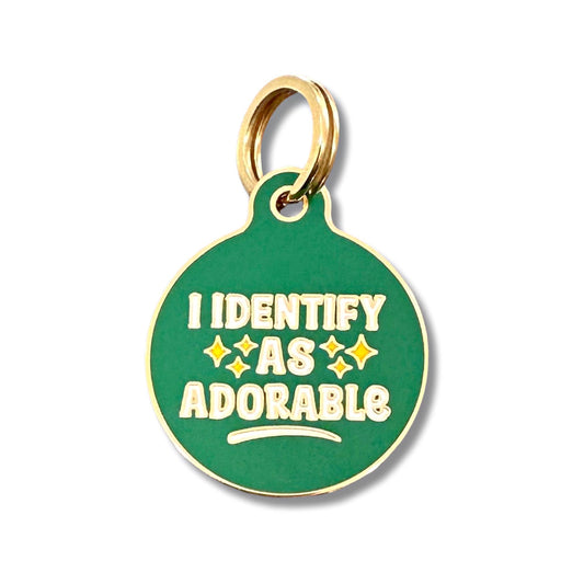 Dog ID Tag with Personalized QR Code - Identify as Adorable