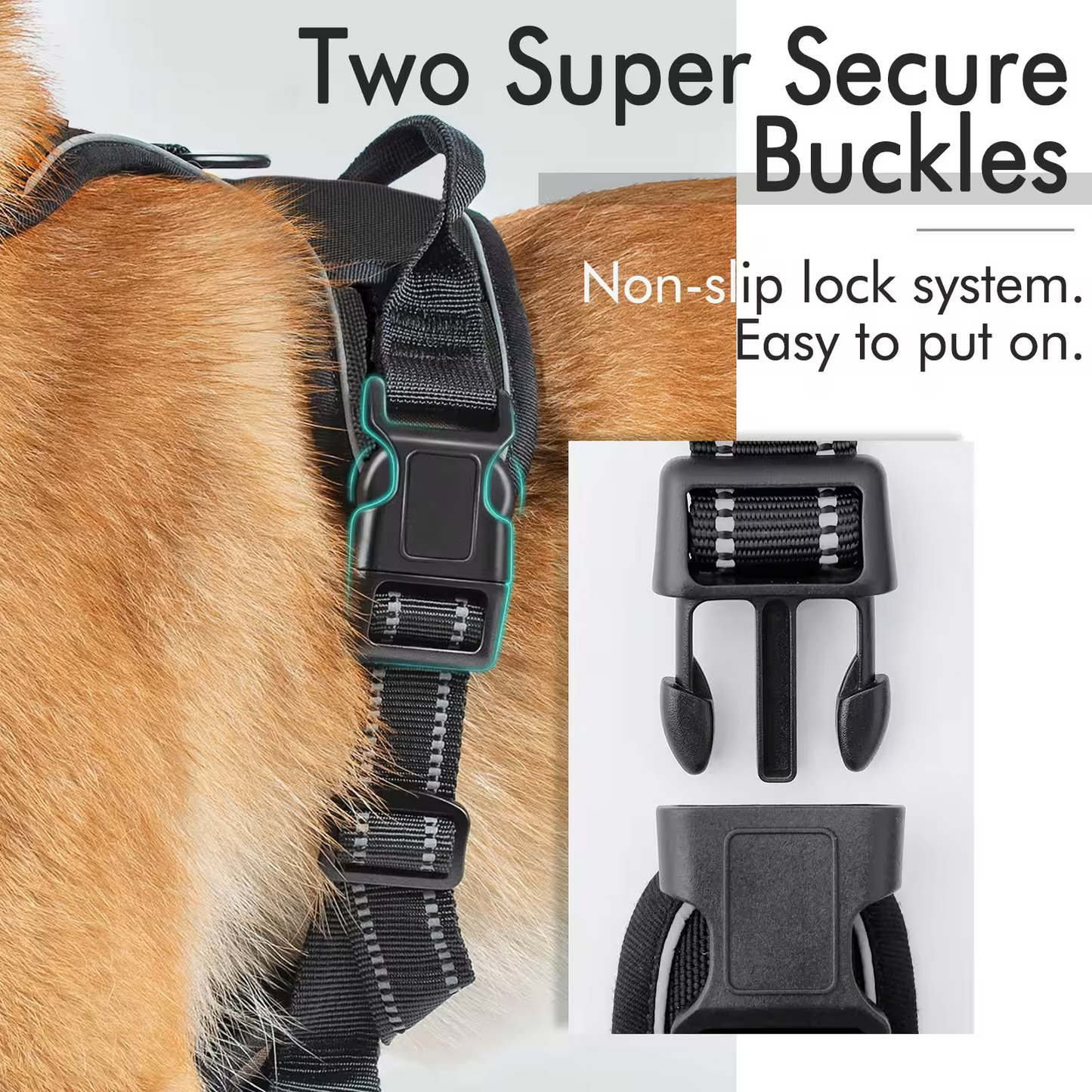 Reflective No-Pull Adjustable Harness & Matching Leash