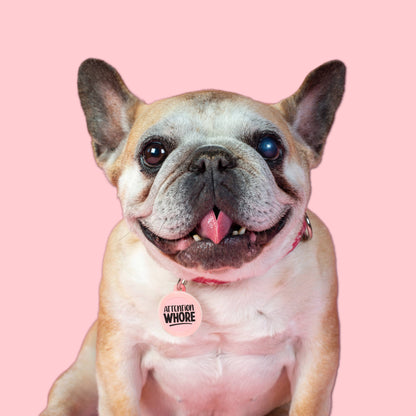 Funny Dog Tag with Personalized QR Code - Attention Whore