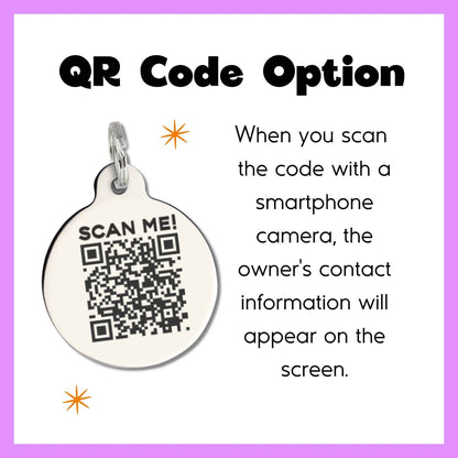 Funny Dog Tag with Personalized QR Code - Attention Whore