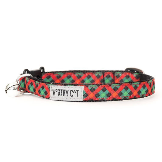 Holiday Check Cat Collar